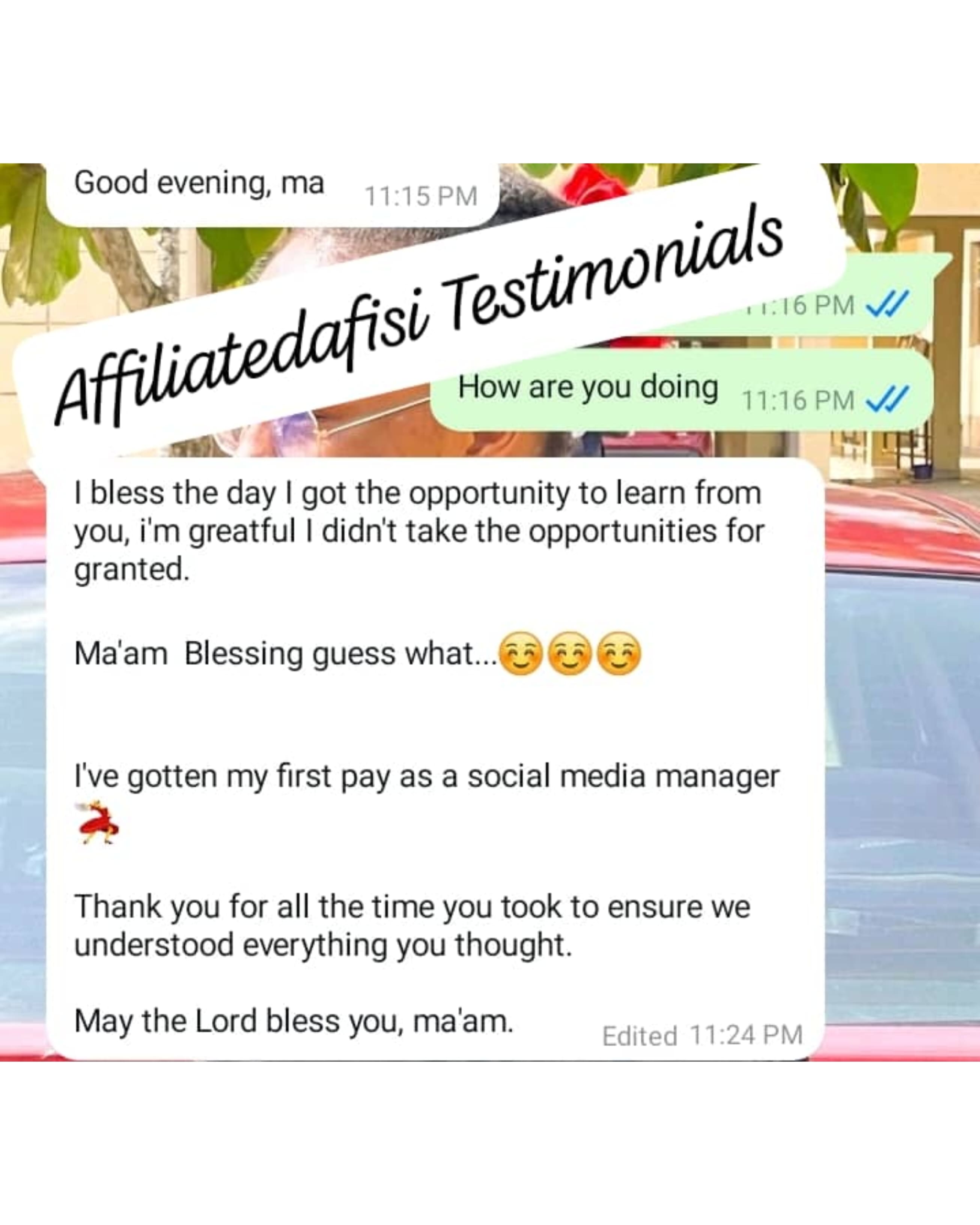 Testimonial from a student